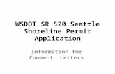 WSDOT SR 520 Seattle Shoreline Permit Application Information for Comment Letters.