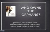 WHO OWNS THE ORPHANS? professor uma suthersanen centre for commercial law studies queen mary, University of london professor uma suthersanen centre for.