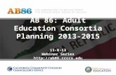 AB 86: Adult Education Consortia Planning 2013-2015 11-8-13 Webinar Series .