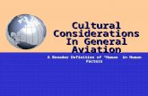 Mel Futrell – PSY656A.Berson Fall 2004 Cultural Considerations In General Aviation A Broader Definition of “Human” in Human Factors.