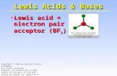 Lewis acid = electron pair acceptor (BF 3 )Lewis acid = electron pair acceptor (BF 3 ) Lewis Acids & Bases Copyright © 1999 by Harcourt Brace & Company.