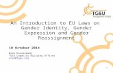 An Introduction to EU Laws on Gender Identity, Gender Expression and Gender Reassignment 10 October 2014 Noah Keuzenkamp TGEU Capacity Building Officer.