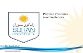 Www.soran.edu.iq M. Saadatian Polymer Principles macromolecules 1.