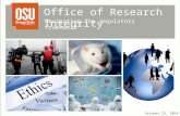 Office of Research Integrity Navigating the regulatory framework October 23, 2014.