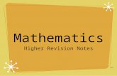 M May Higher Revision Notes Mathematics. M May straight line equations gradient points of intersection parallel lines and perpendicular lines vectors.