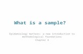 What is a sample? Epidemiology matters: a new introduction to methodological foundations Chapter 4.