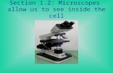 Section 1.2: Microscopes allow us to see inside the cell.