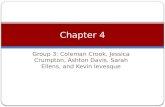 Chapter 4 Group 3: Coleman Crook, Jessica Crumpton, Ashton Davis, Sarah Ellens, and Kevin levesque.