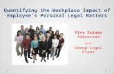 Quantifying the Workplace Impact of Employee’s Personal Legal Matters Five Issues Addressed with Group Legal Plans.