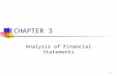 1 CHAPTER 3 Analysis of Financial Statements. 2 Topics in Chapter Ratio analysis Du Pont system Effects of improving ratios Limitations of ratio analysis.
