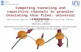 Competing tunneling and capacitive channels in granular insulating thin films: universal response Montserrat García del Muro, Miroslavna Kovylina, Xavier.