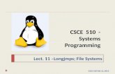CSCE 510 - Systems Programming Lect. 11 –Longjmps; File Systems CSCE 510 Feb 13, 2013.
