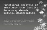 Functional analysis of BBS3 A89V that results in non- syndromic retinal degeneration Pamela R. Pretorius, Mohammed A. Aldahmesh, Fowzan S. Alkuraya, Val.