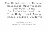 The Relationship Between Religious Orientation and Body Image Satisfaction and the Thin Body Ideal Among Female College Students Sue Walsh PhD., ATC Concordia.