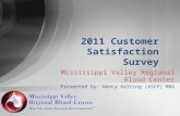 Mississippi Valley Regional Blood Center Presented by: Nancy Kelting (ASCP) MBA 2011 Customer Satisfaction Survey.