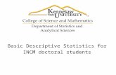 Basic Descriptive Statistics for INCM doctoral students.
