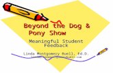 Beyond the Dog & Pony Show Meaningful Student Feedback Linda Montgomery Buell, Ed.D. linda@lindamontgomerybuell.com.