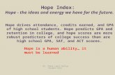 Hope Index: Hope - the ideas and energy we have for the future. Hope drives attendance, credits earned, and GPA of high school students. Hope predicts