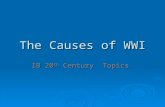 The Causes of WWI IB 20 th Century Topics. The Causes of WWI are…  Nationalism  Imperialism  The Alliance System  Militarism  The Assassination of.