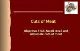 Cuts of Meat Objective 3.02: Recall retail and wholesale cuts of meat.