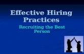 Effective Hiring Practices Recruiting the Best Person