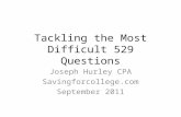 Tackling the Most Difficult 529 Questions Joseph Hurley CPA Savingforcollege.com September 2011.