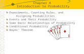 Chapter 4 Introduction to Probability Experiments, Counting Rules, and Assigning Probabilities Events and Their Probability Some Basic Relationships of.