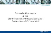 Records, Contracts & the BC Freedom of Information and Protection of Privacy Act.