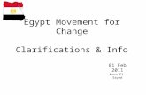 Egypt Movement for Change Clarifications & Info 01 Feb 2011 Mona El-Sayed.