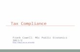 Tax Compliance Frank Cowell: MSc Public Economics 2011/2  .