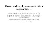 Cross-cultural communication in practice – Interpreters and practitioners working together across cultures and languages Beverley Costa Mothertongue multi-ethnic.