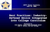 IGETT Summer Institute June 16, 2008 Best Practices: Industry-Defined Skills Integrated into College Curriculum Presented by Anne Dorsey, Texas Skill Standards.