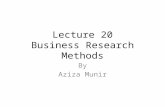 Lecture 20 Business Research Methods By Aziza Munir.