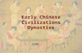Early Chinese Civilizations Dynasties. Dynasties in China 1)The Xia - over four thousand years ago? 2)The Shang (1750 to 1122 B.C.) (628y) 3)The Zhou