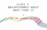 CLASS 5 BRAINSTORMED ABOUT WHAT FOOD IS AND THE JOURNEY BEGAN…