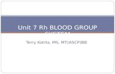 Terry Kotrla, MS, MT(ASCP)BB Unit 7 Rh BLOOD GROUP SYSTEM.
