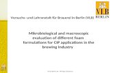 VLB Berlin Philipp Röbisch Versuchs- und Lehranstalt für Brauerei in Berlin (VLB) Mikrobiological and macroscopic evaluation of different foam formulations.