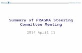 Celebrating 10 Years Summary of PRAGMA Steering Committee Meeting 2014 April 11.