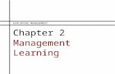 Chapter 2 Management Learning EXPLORING MANAGEMENT.