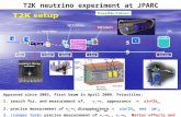 T2K neutrino experiment at JPARC Approved since 2003, first beam in April 2009. Priorities : 1. search for, and measurement of,   e appearance  sin.