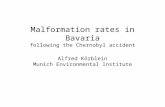 Malformation rates in Bavaria following the Chernobyl accident Alfred Körblein Munich Environmental Institute.