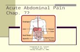 Acute Abdominal Pain Chap. 72 Presented by Dr. Current Chrisnel Jean, D.O Tuesday October 11, 2005.