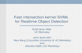 Fast intersection kernel SVMs for Realtime Object Detection Joint work with: Alex Berg (Columbia University & UC Berkeley) and Jitendra Malik (UC Berkeley)
