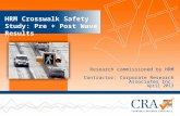 Research commissioned by HRM Contractor: Corporate Research Associates Inc. April 2013 HRM Crosswalk Safety Study: Pre + Post Wave Results.