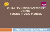 QUALITY IMPROVEMENT USING FOCUS-PDCA MODEL PHARMACY DEPARTMENT 1.