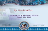 1 My HealtheVet Release 12.4 National Release March 16, 2013 March 14, 2013 MHV Project Manager MHV Program Manager.