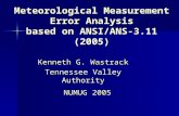 Meteorological Measurement Error Analysis based on ANSI/ANS-3.11 (2005) Kenneth G. Wastrack Tennessee Valley Authority NUMUG 2005.