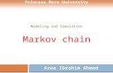 Modeling and Simulation Markov chain 1 Arwa Ibrahim Ahmed Princess Nora University.