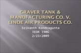 Srikanth Kondragunta IEOR 190G 2/23/2009.  Graver Tank & Manufacturing Co.  Manufacturing company  Designs, manufactures, and erects vessels, storage.