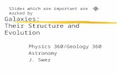 Galaxies: Their Structure and Evolution Physics 360/Geology 360 Astronomy J. Swez Slides which are important are marked by.